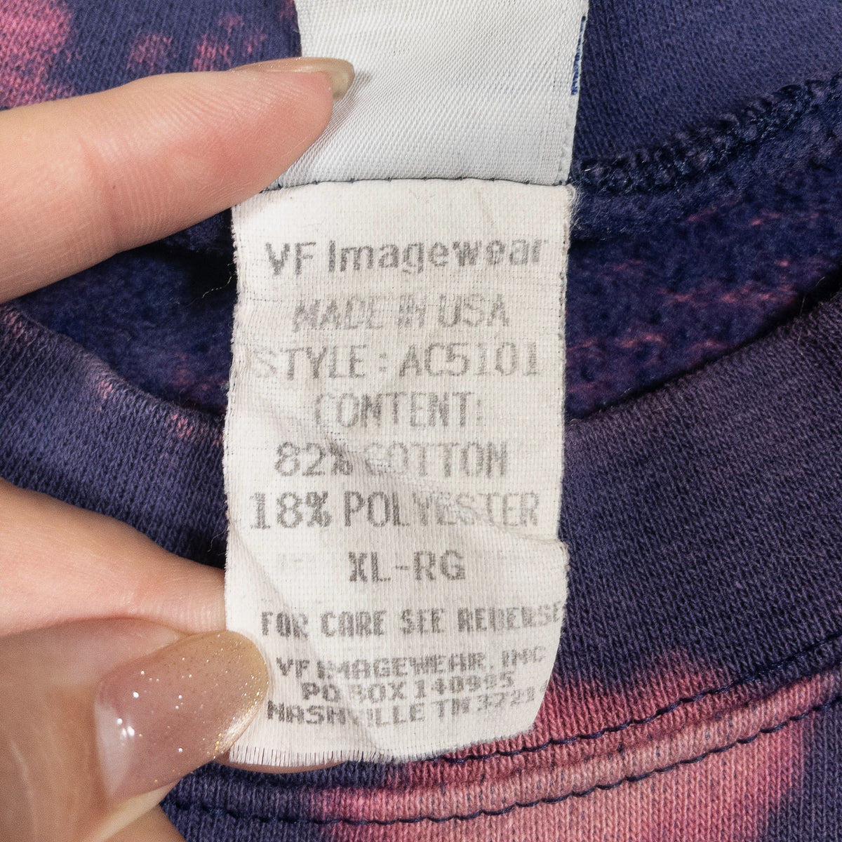 [メンズ3XL] 90〜00年代 VF Imagewear/ブイエフイメージウェア スウェット トレーナー AT&T 企業ロゴ USA製 タイダイ染め