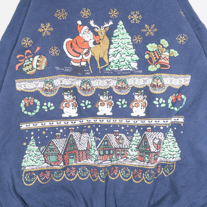 [レディースXXL] COLLEGE WARE スウェット トレーナー クリスマス サンタクロース 雪だるま
