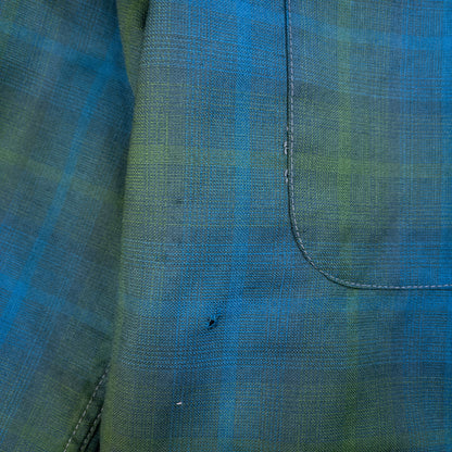 [メンズL] 60~70年代 Woolshire Supreme 長袖シャツ オンブレチェック 開襟シャツ