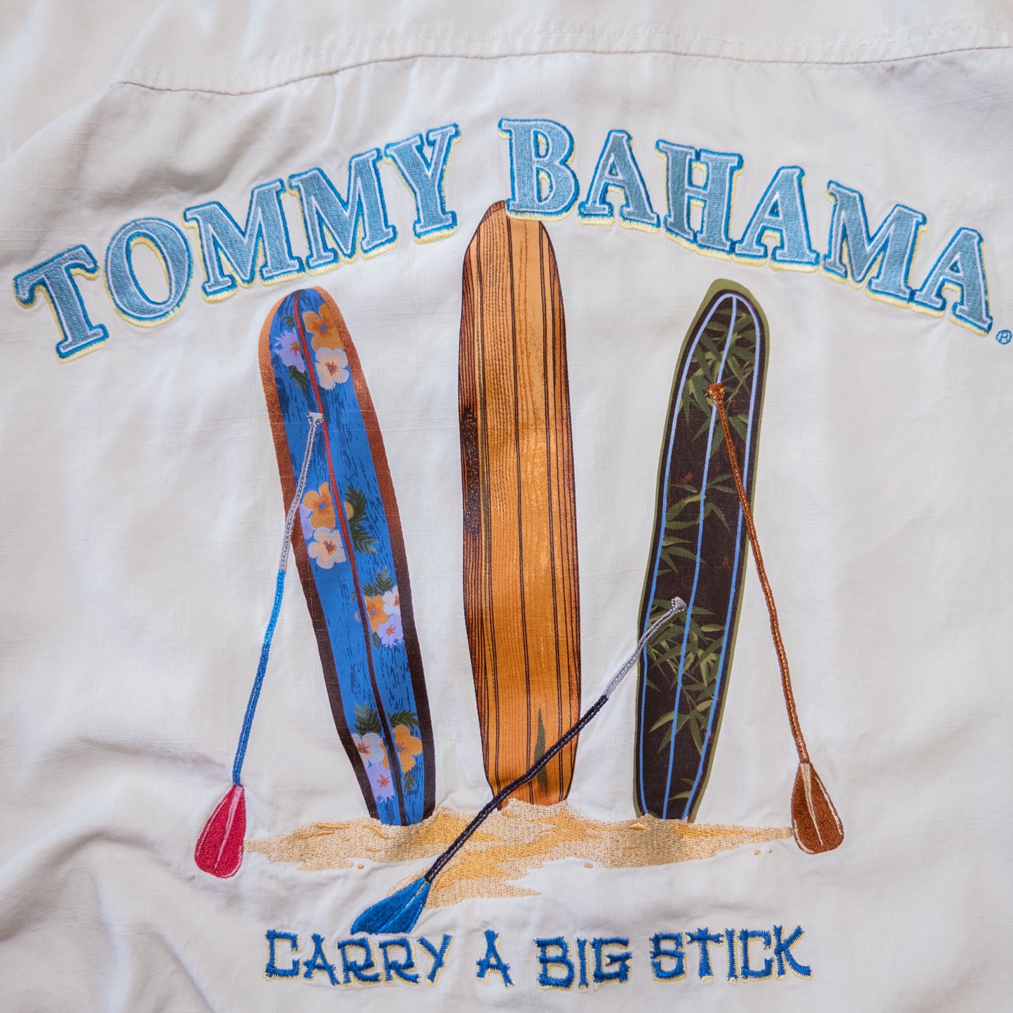 [メンズXXL] Tommy Bahama/トミーバハマ 半袖シャツ バックプリント シルク 刺繍