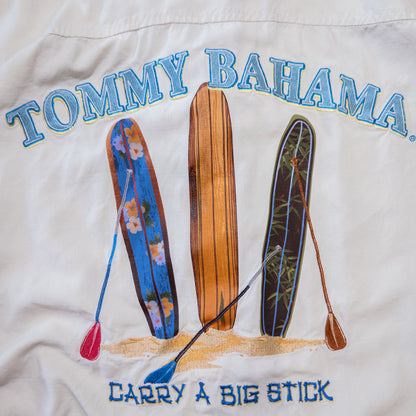 [メンズXXL] Tommy Bahama/トミーバハマ 半袖シャツ バックプリント シルク 刺繍
