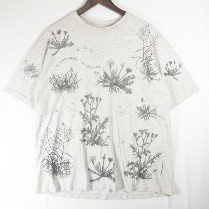 [メンズL] 90年代 rel-e-vant products Tシャツ ボタニカル 総柄 アートT
