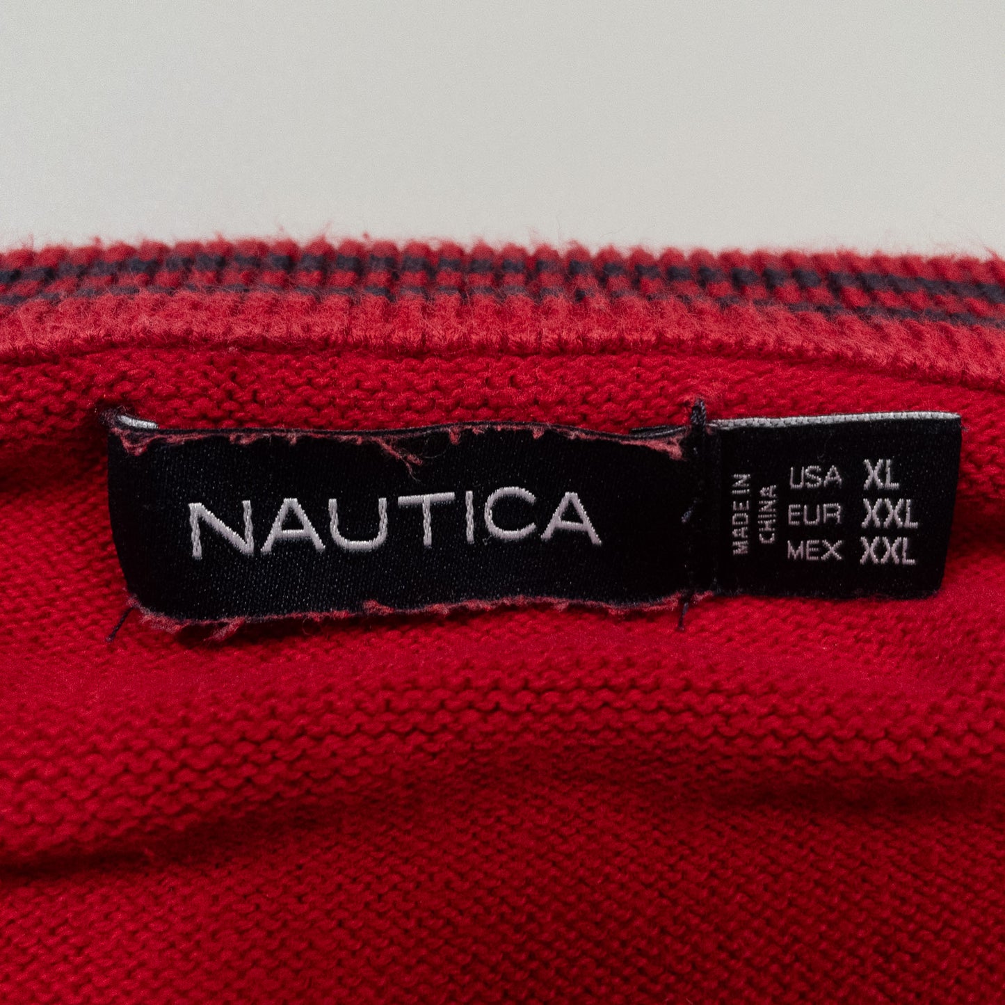 [メンズXL] 00年代 Nautica/ノーティカ ニット セーター コットンニット Vネック
