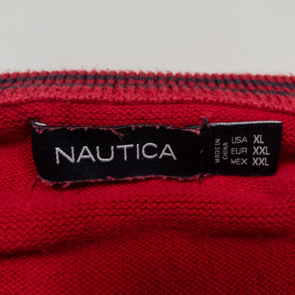 [メンズXL] 00年代 Nautica/ノーティカ ニット セーター コットンニット Vネック