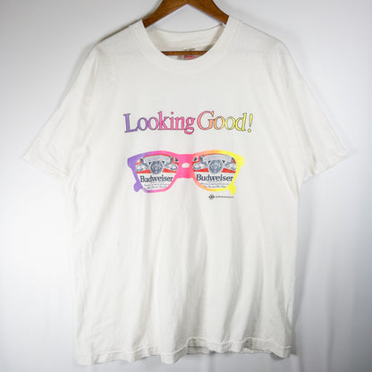 [メンズXL] 90年代 Fruit of the Loom/フルーツオブザルーム Tシャツ Budweiser バドワイザー 企業T