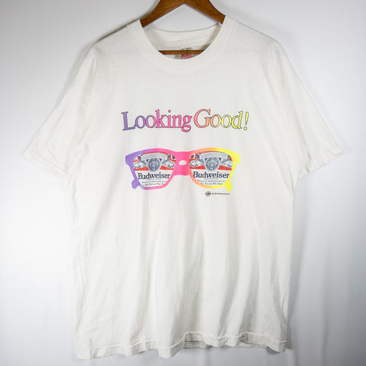 [メンズXL] 90年代 Fruit of the Loom/フルーツオブザルーム Tシャツ Budweiser バドワイザー 企業T