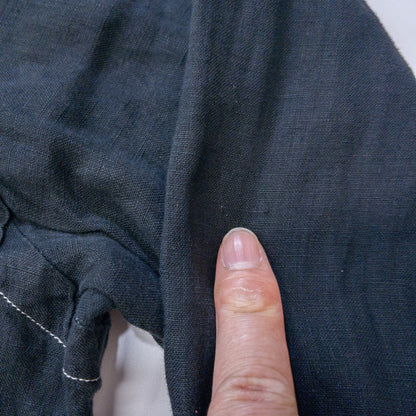 [メンズXXL] 00年代 Ralph Lauren/ラルフローレン ワイシャツ CUSTOM FIT リネンシャツ 黒染め