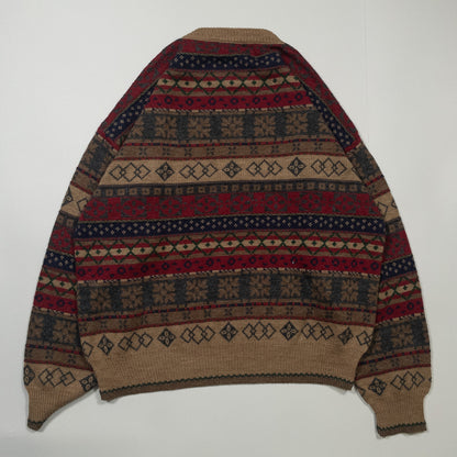 [メンズXL] 90年代 THE ITALIAN SWEATER CO. ニット セーター イタリア製 フェアアイル柄