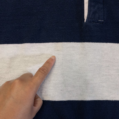 [メンズXL] 90年代 Dehen/デーヘン 長袖Tシャツ ラガーシャツ ボーダー