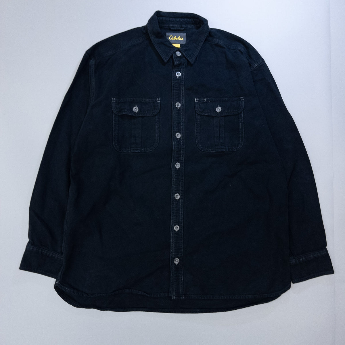 [メンズXL] 00年代 Cabela's/カベラス ネルシャツ シャモアシャツ 黒染め