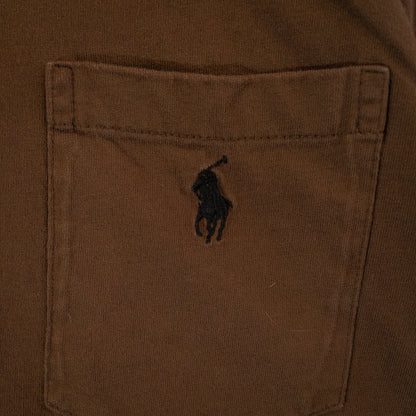 Tシャツ M ブラウン ワンポイント刺繍 ポケット Polo Ralph Lauren/ポロラルフローレン