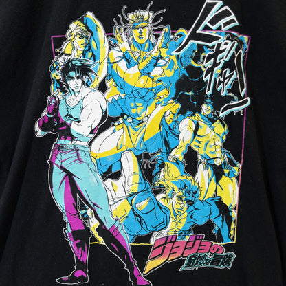 ジョジョの奇妙な冒険 アニメTシャツ L ブラック プリント VIZ MEDIA/ヴィズメディア