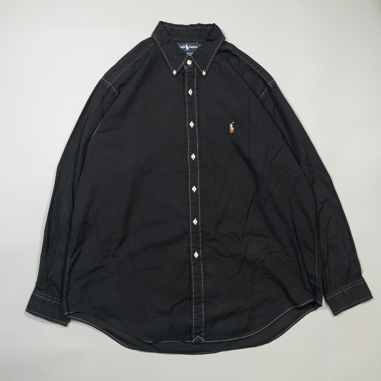 [メンズ3XL] 90〜00年代 Ralph Lauren/ラルフローレン 長袖シャツ YARMOUTH 黒染め