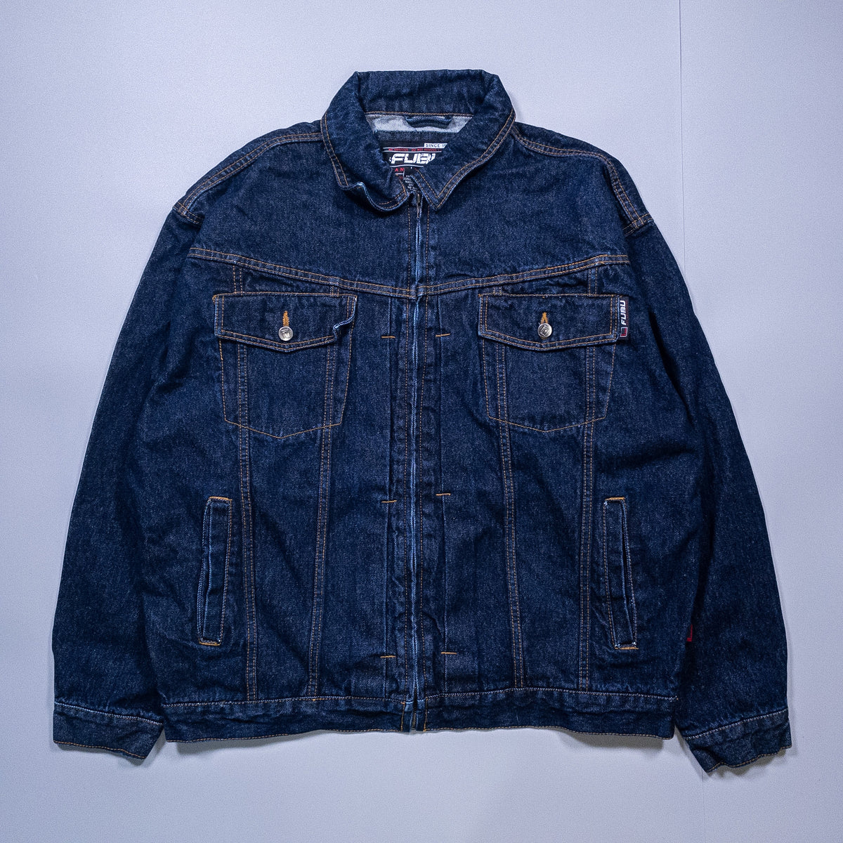 [メンズXXL] 90〜00年代 FUBU/フブ Gジャン・デニムジャケット 濃紺