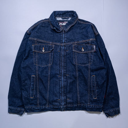 [メンズXXL] 90〜00年代 FUBU/フブ Gジャン・デニムジャケット 濃紺