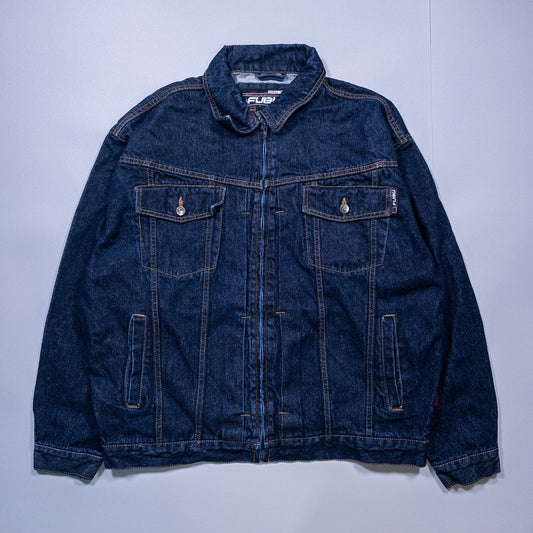 [メンズXXL] 90〜00年代 FUBU/フブ Gジャン・デニムジャケット 濃紺