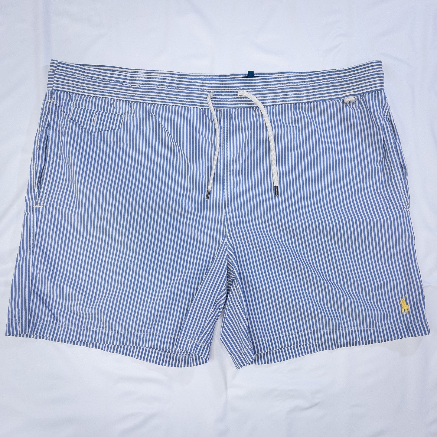 ショーツ L ブルー ストライプ柄 刺繍ロゴ Polo Ralph Lauren/ポロラルフローレン
