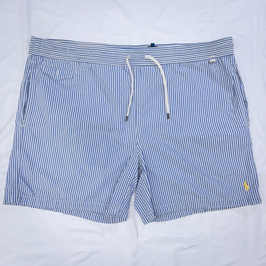 ショーツ L ブルー ストライプ柄 刺繍ロゴ Polo Ralph Lauren/ポロラルフローレン
