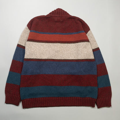 [メンズXL] 90〜00年代 L.L.Bean/エルエルビーン ニット セーター マルチボーダー ハーフジップニット ラムウール