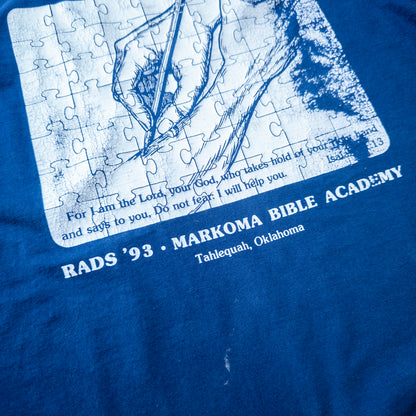 [メンズL] 90年代 Fruit of the Loom/フルーツオブザルーム Tシャツ Markoma Bible Academy アートＴ
