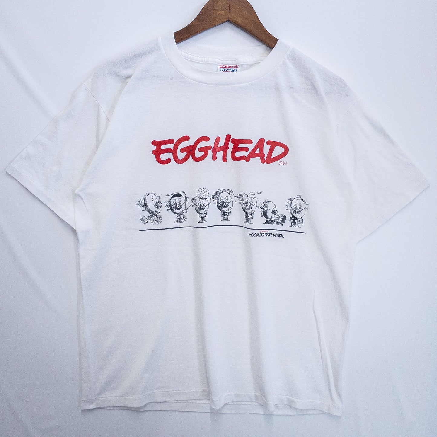 EGGHEAD エッグヘッド Tシャツ XL ホワイト キャラクタープリント National 50-50/ナショナル 50-50