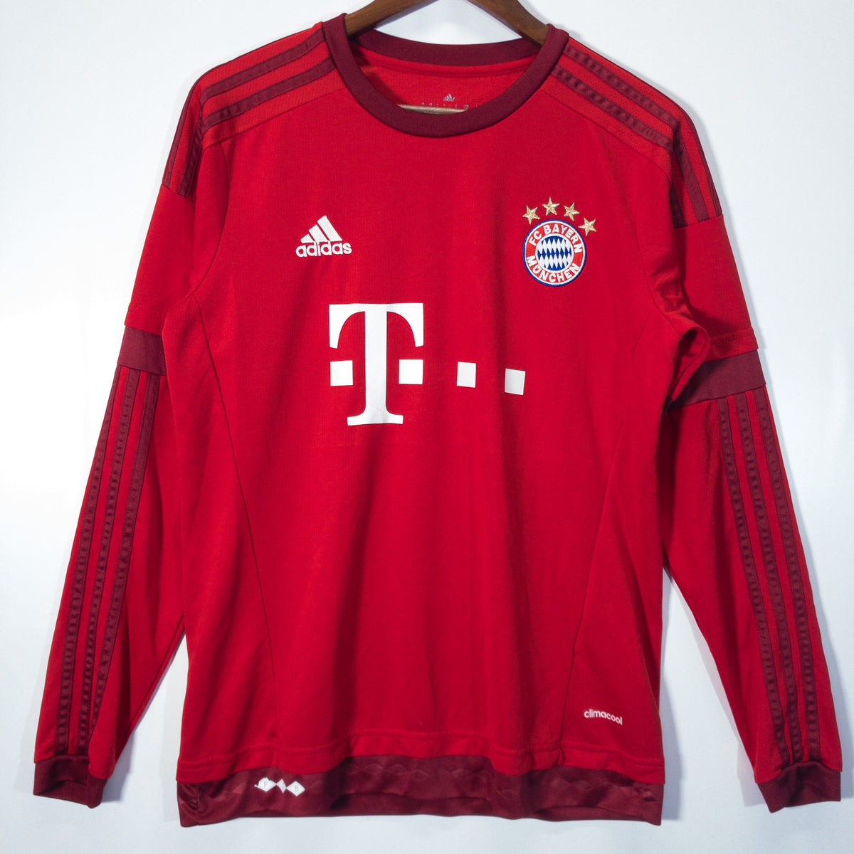 [メンズXS] 00〜10年代 adidas/アディダス 長袖シャツ サッカーユニフォーム FC Bayern München バイエルン・ミュンヘン レヴァンドフスキ