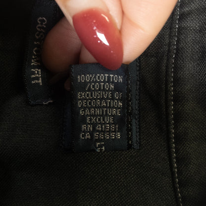 [メンズL] 90〜00年代 Ralph Lauren/ラルフローレン 半袖シャツ 黒染め