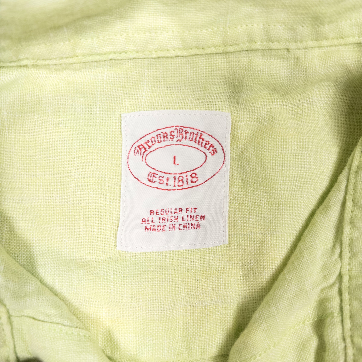 [メンズL] 00年代 Brooks Brothers/ブルックスブラザーズ 長袖シャツ リネンシャツ 無地