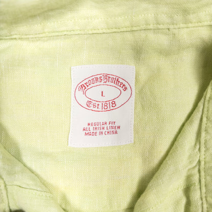 [メンズL] 00年代 Brooks Brothers/ブルックスブラザーズ 長袖シャツ リネンシャツ 無地