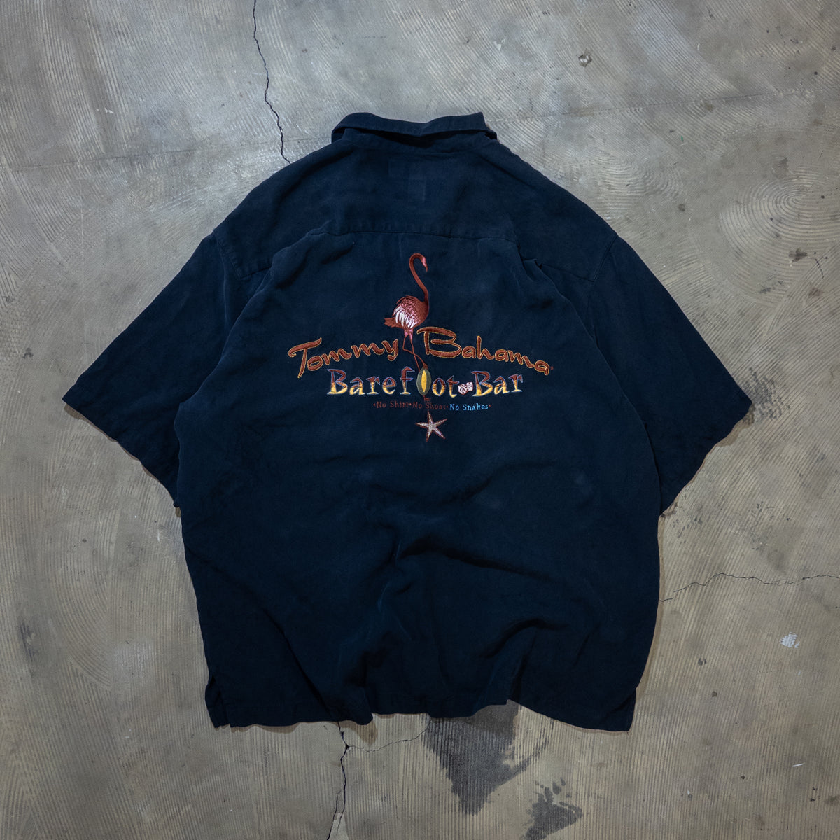 [メンズXL] 90〜00年代 Tommy Bahama/トミーバハマ アロハシャツ・かりゆしウェア バック刺繍 開襟シャツ