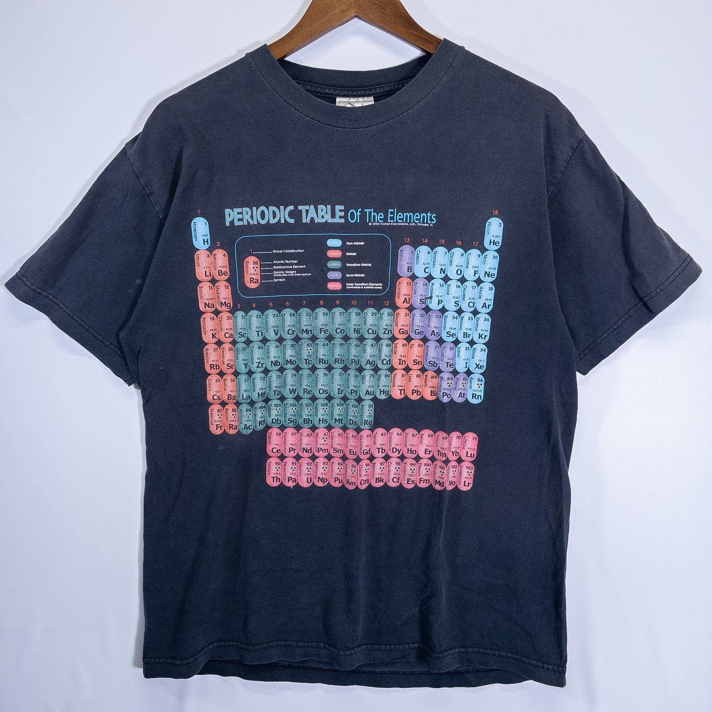 元素周期表 Tシャツ L ブラック  Cotton Expressions/コットンエクスプレッションズ
