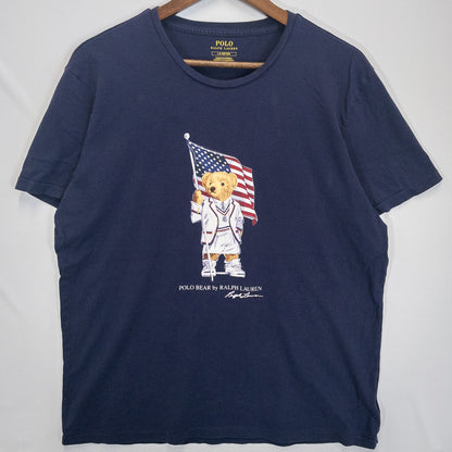[メンズL] 00年代 Polo Ralph Lauren/ポロラルフローレン Tシャツ ポロベアー プリント
