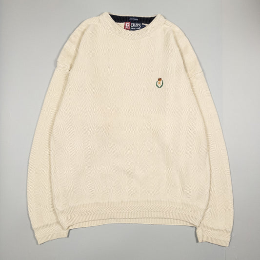 [メンズXL] 90年代 CHAPS RALPH LAUREN/チャップスラルフローレン ニット セーター ヘリンボーン コットンニット