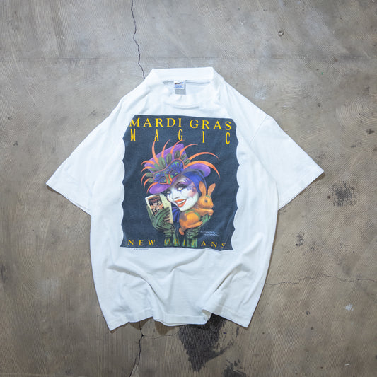 [メンズM] 80年代 Tシャツ アートTシャツ Andrea Mistretta Mardi Gras Magic グラフィック