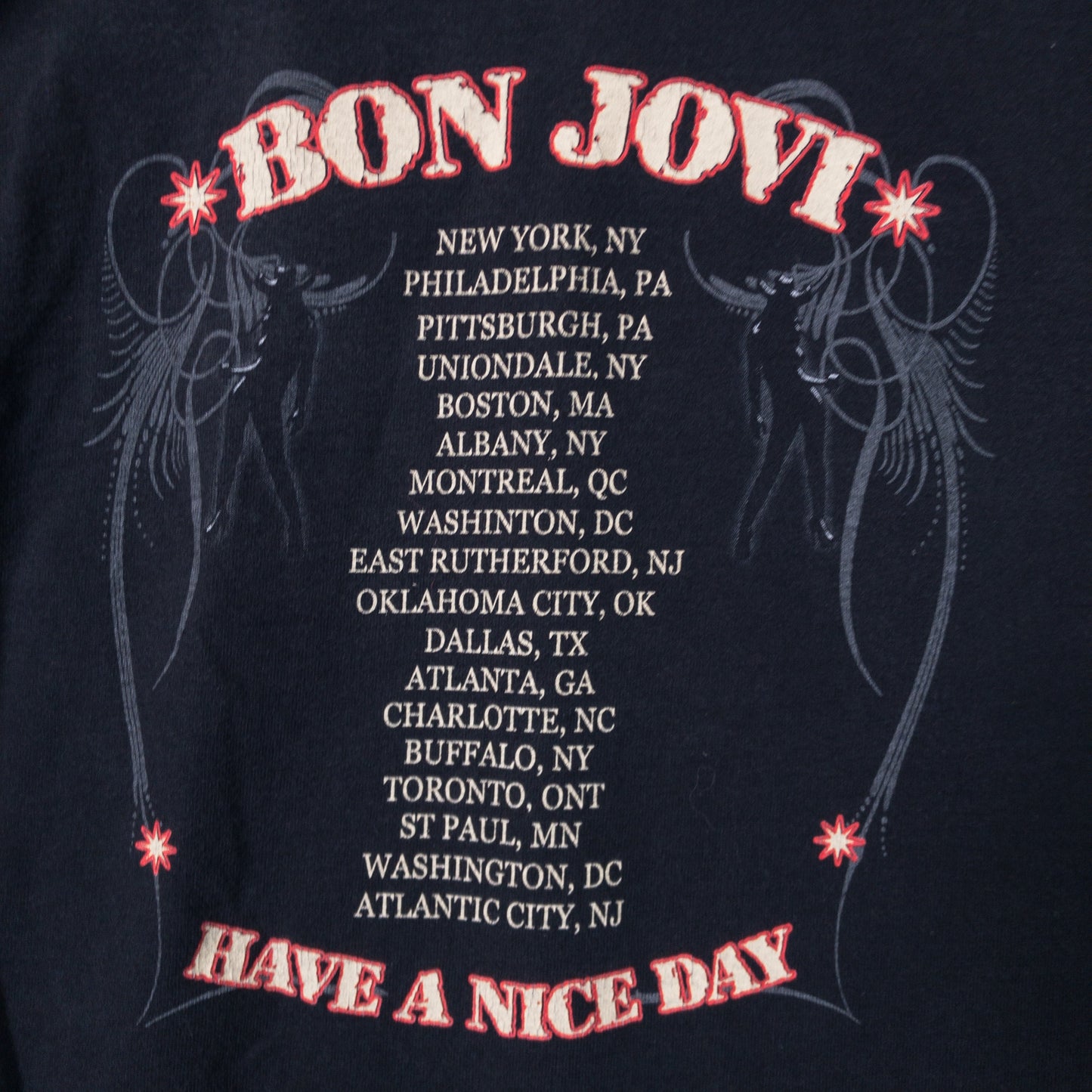 Bon Jovi ボン・ジョヴィ Tシャツ S ブラック バンドプリント Hanes/ヘインズ