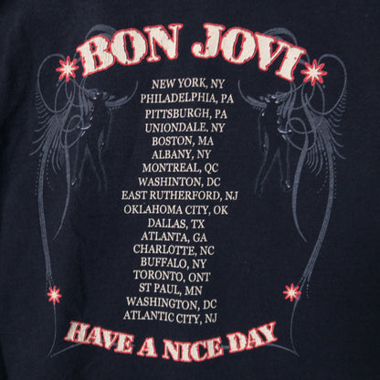 Bon Jovi ボン・ジョヴィ Tシャツ S ブラック バンドプリント Hanes/ヘインズ