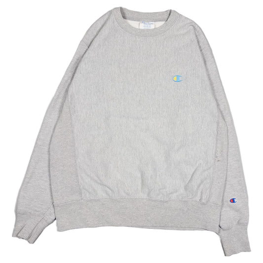 [メンズL] 00年代 Champion/チャンピオン スウェット トレーナー リバースウィーブ バックプリント ワンポイント