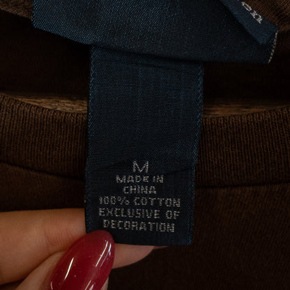 Tシャツ M ブラウン ワンポイント刺繍 ポケット Polo Ralph Lauren/ポロラルフローレン