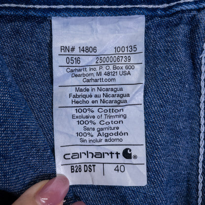 [メンズW38] 00〜10年代 Carhartt/カーハート ショートパンツ・ハーフパンツ デニムショーツ ロゴ