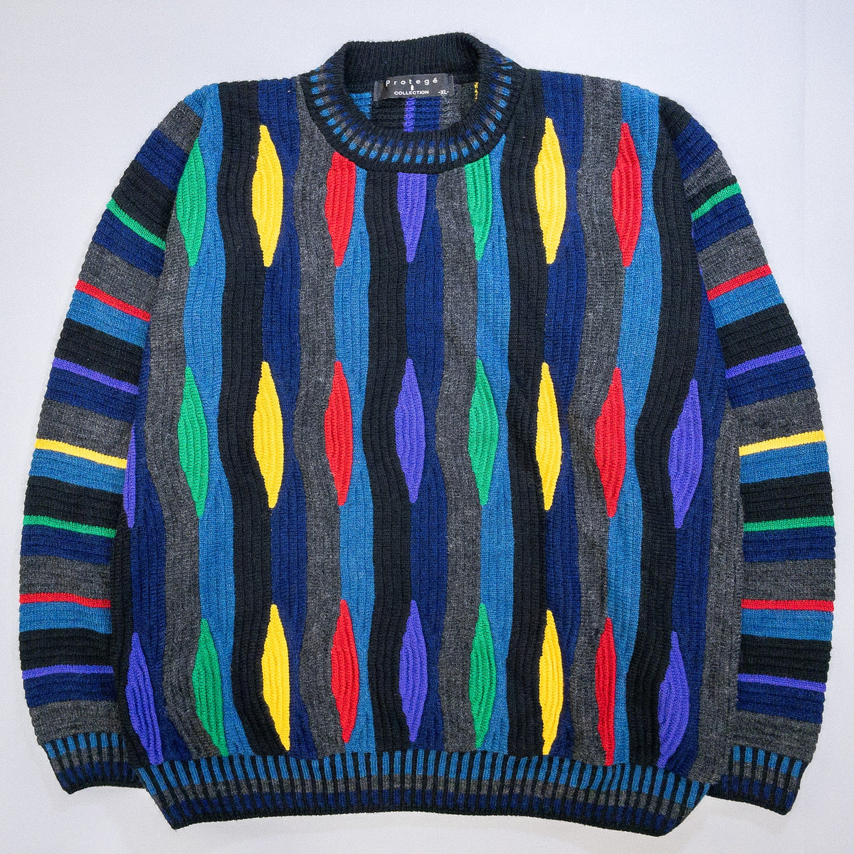 [メンズXL] 90年代 Protege COLLECTION ニット セーター USA製 3Dニット