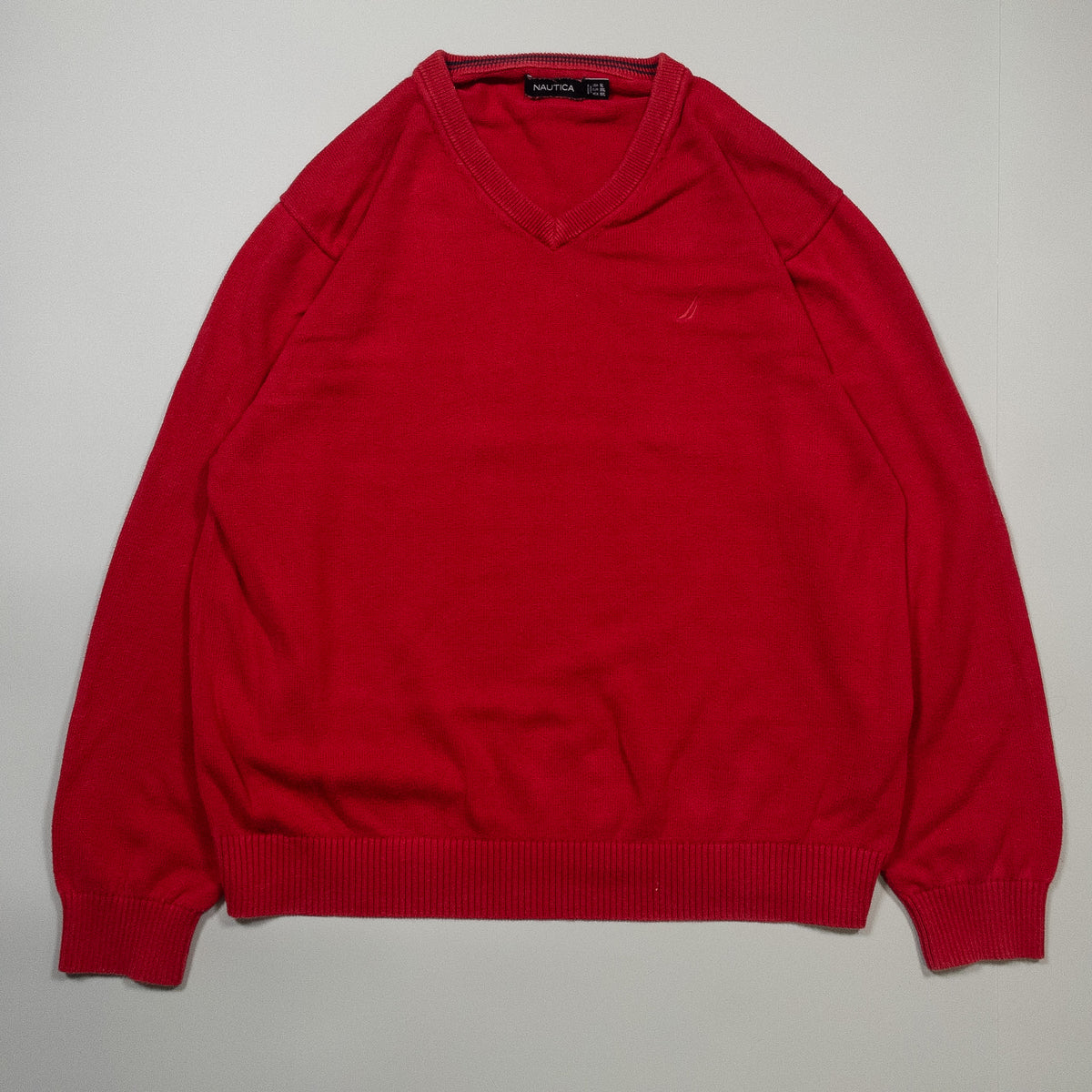 [メンズXL] 00年代 Nautica/ノーティカ ニット セーター コットンニット Vネック