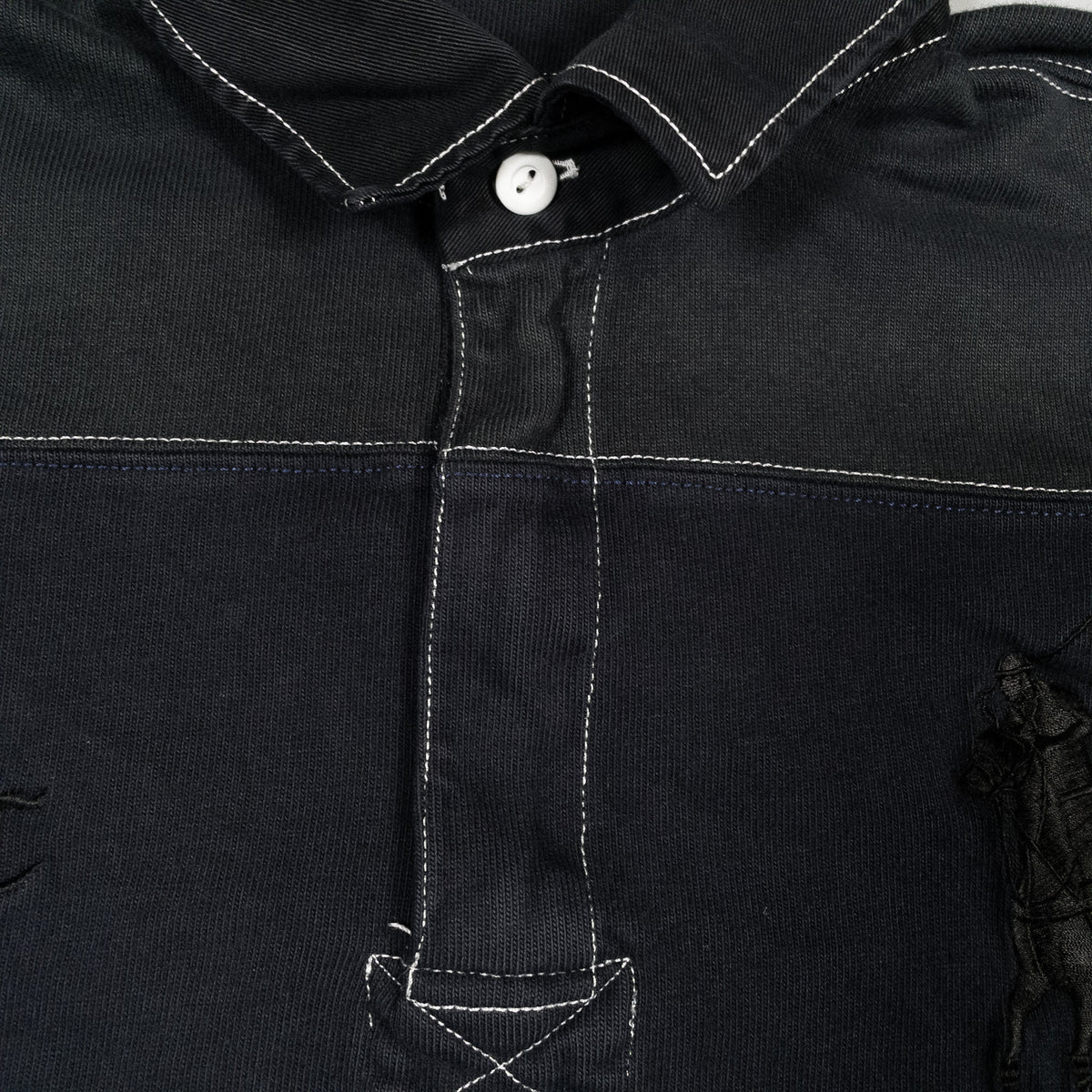 [メンズXL] 90〜00年代 Polo by Ralph Lauren/ポロバイラルフローレン 長袖Tシャツ ラガーシャツ ボーダー ビッグポニー 黒染め