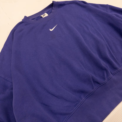 [メンズXXL] 00年代 Nike/ナイキ スウェット トレーナー センターロゴ 短丈 ワイドスウェット