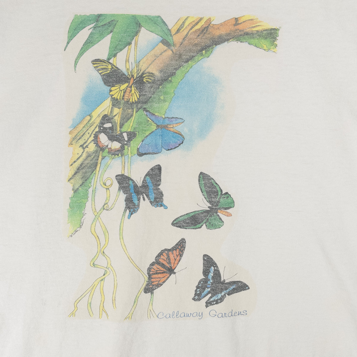 [メンズL] 90年代 Tシャツ Callaway Gardens バタフライ アートT