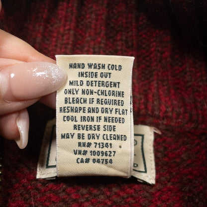 [メンズXL] 90〜00年代 L.L.Bean/エルエルビーン ニット セーター マルチボーダー ハーフジップニット ラムウール