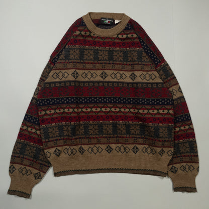 [メンズXL] 90年代 THE ITALIAN SWEATER CO. ニット セーター イタリア製 フェアアイル柄