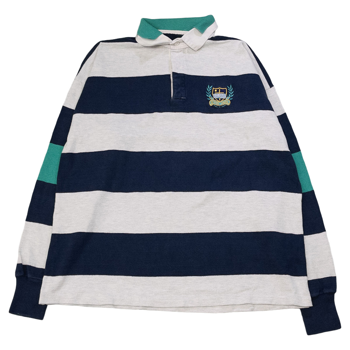 [メンズXL] 90年代 Dehen/デーヘン 長袖Tシャツ ラガーシャツ ボーダー