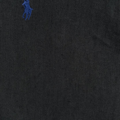 [メンズ3XL] 90〜00年代 Polo by Ralph Lauren/ポロバイラルフローレン 半袖シャツ リネン シルク 開襟シャツ 黒染め