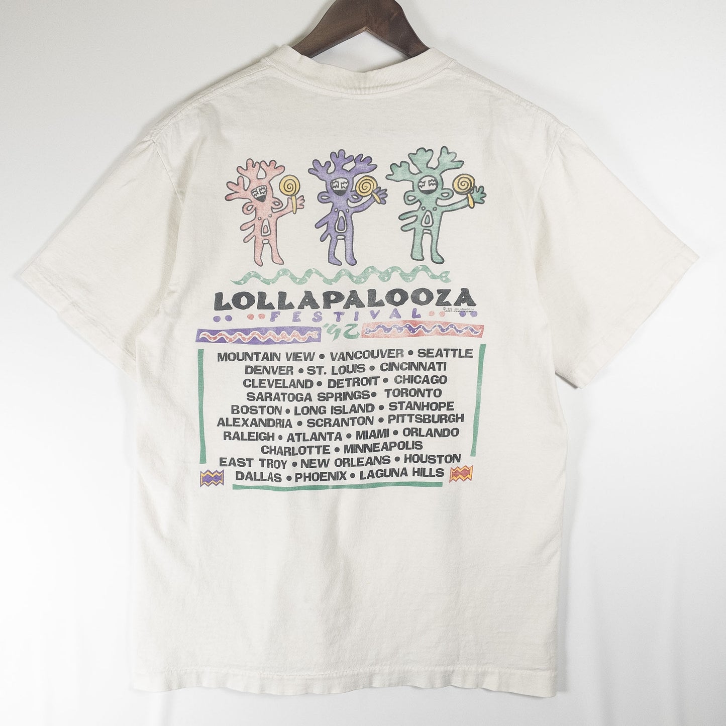 [メンズM] 90年代 Tee Jays/ティージェイズ Tシャツ 1992 LOLLAPALOOZA レッチリ パールジャム