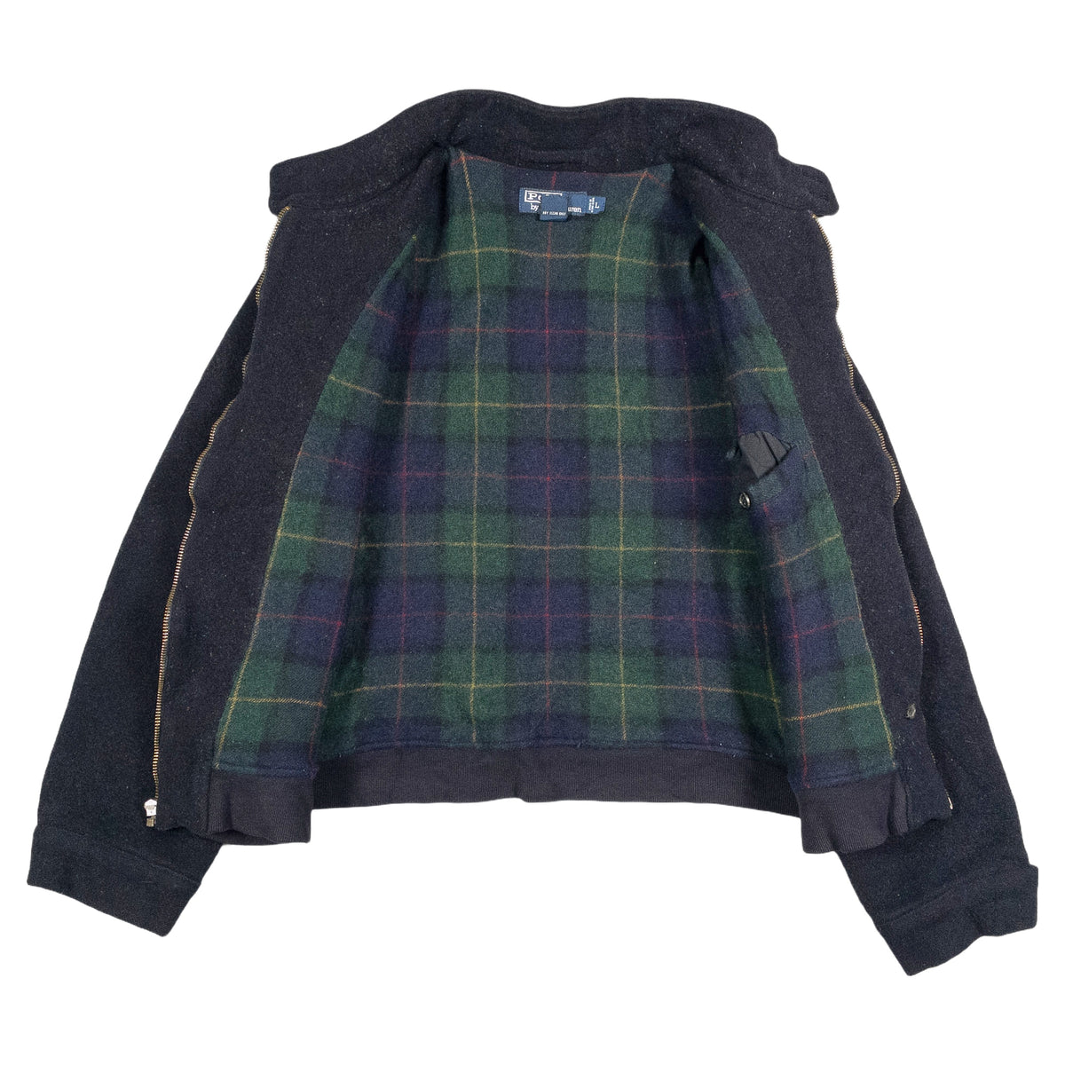 [メンズXL] 90〜00年代 Polo by Ralph Lauren/ポロバイラルフローレン ウール ハリントンジャケット 裏地チェック